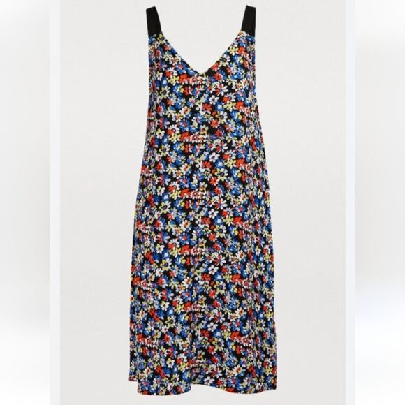 RAG & BONE Multicolored Floral Print Estell V-Neck Tank Slip Midi Dress Size S/P - Picture 1 of 13